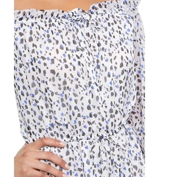 Dvf silk off the shoulder midi dress